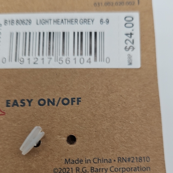 Dearfoams Gray Bear Baby Comfy Slippers Memory Foam - Picture 6 of 8